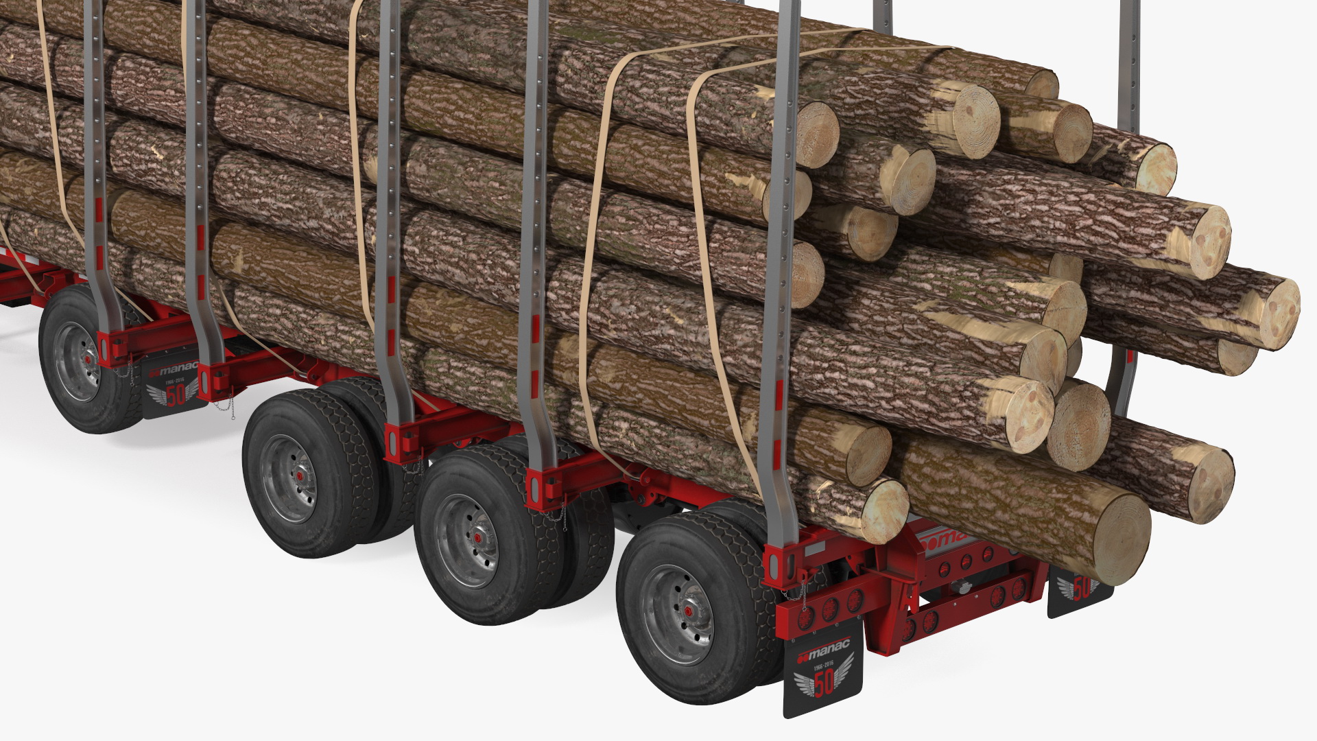 3D model Marmon Truck With Logging Trailer Rigged