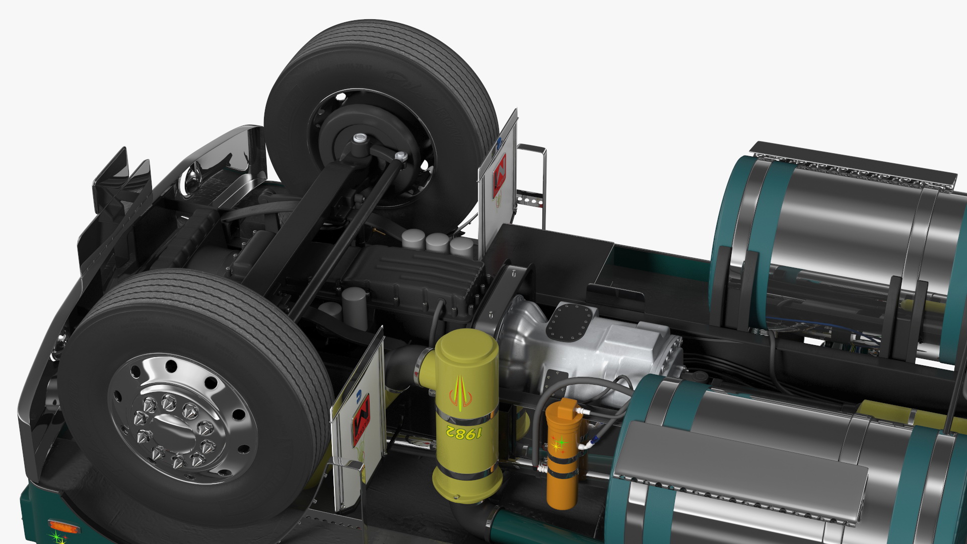 3D model Marmon Truck With Logging Trailer Rigged