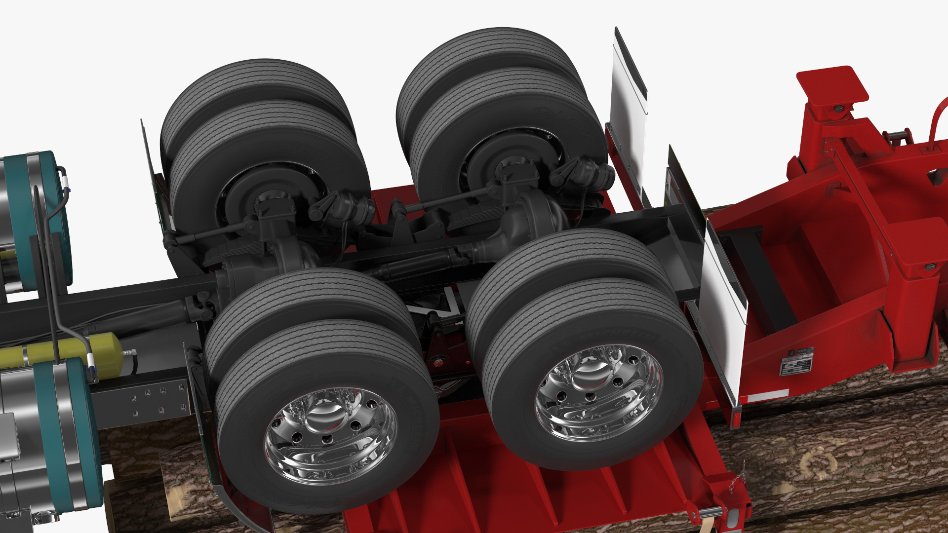 3D model Marmon Truck With Logging Trailer Rigged