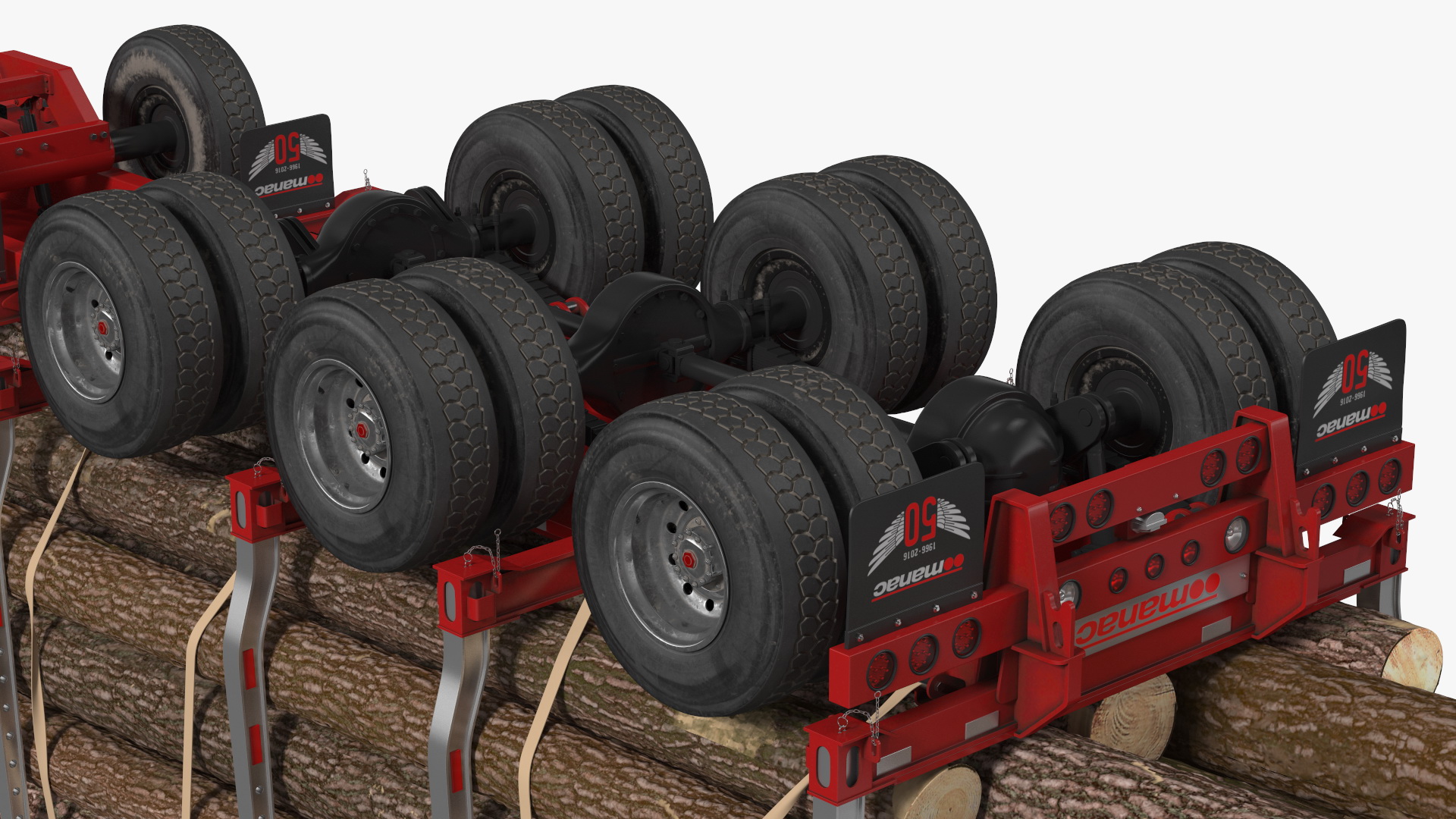 3D model Marmon Truck With Logging Trailer Rigged