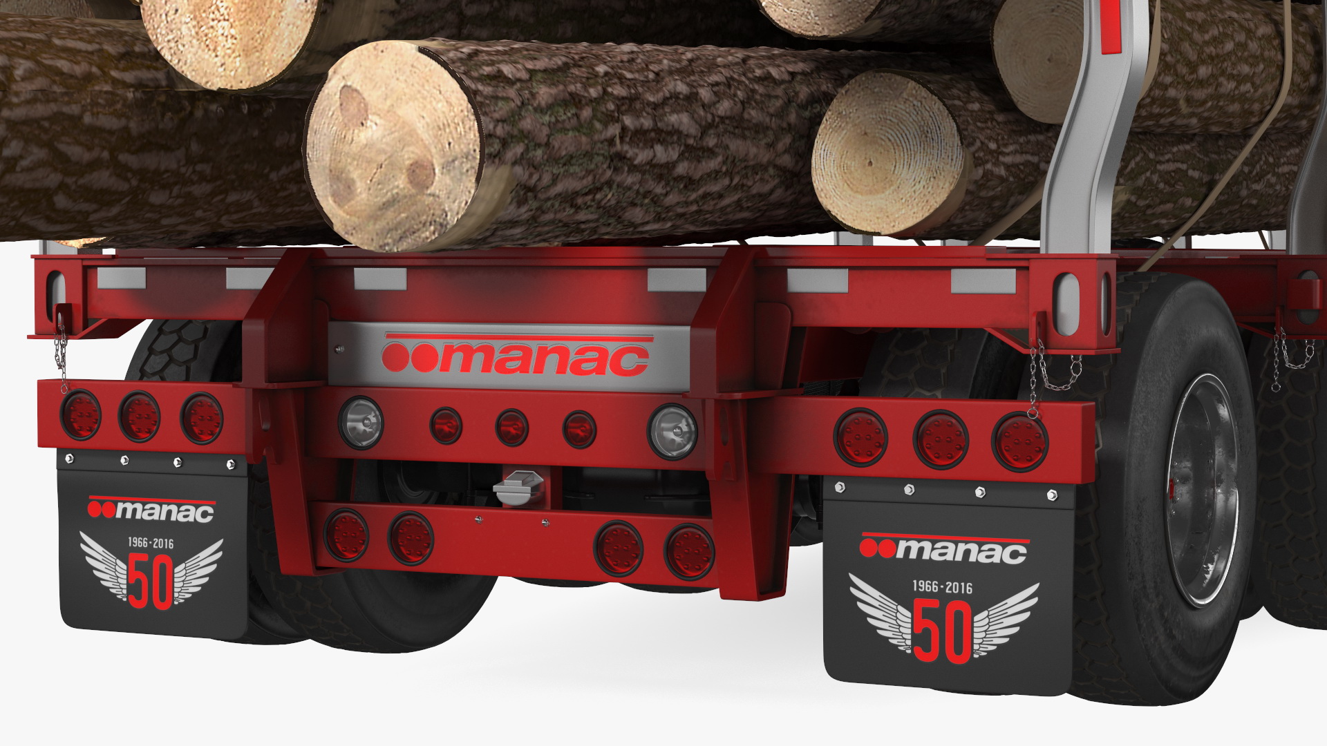 3D model Marmon Truck With Logging Trailer Rigged
