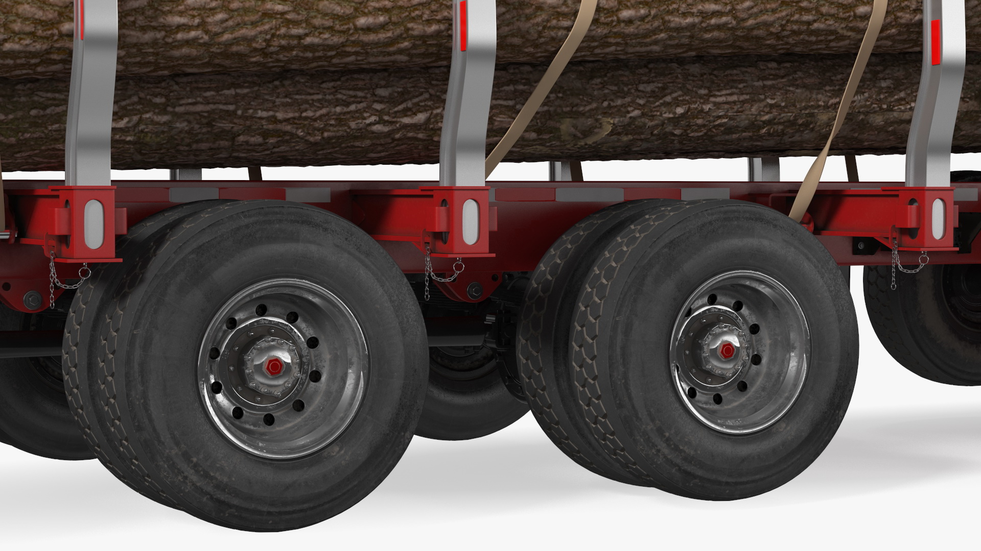 3D model Marmon Truck With Logging Trailer Rigged