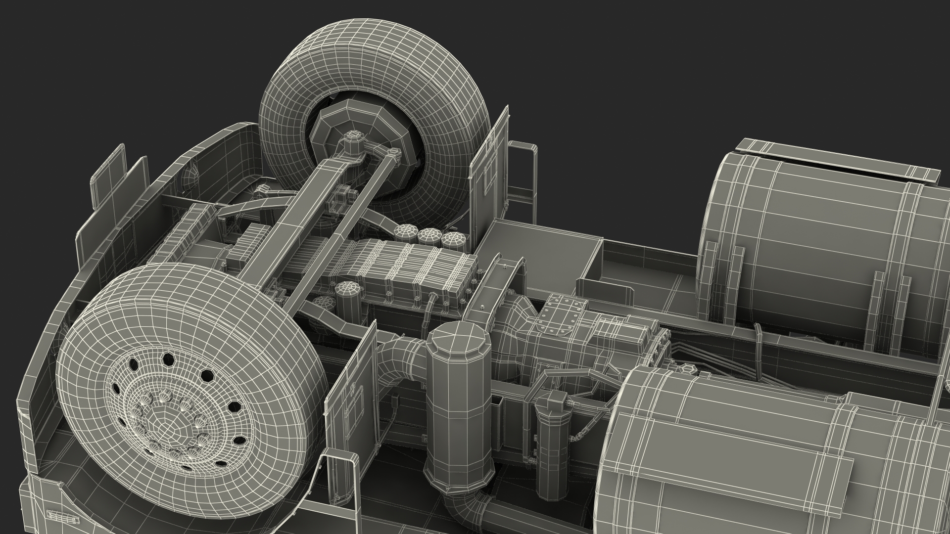 3D model Marmon Truck With Logging Trailer Rigged