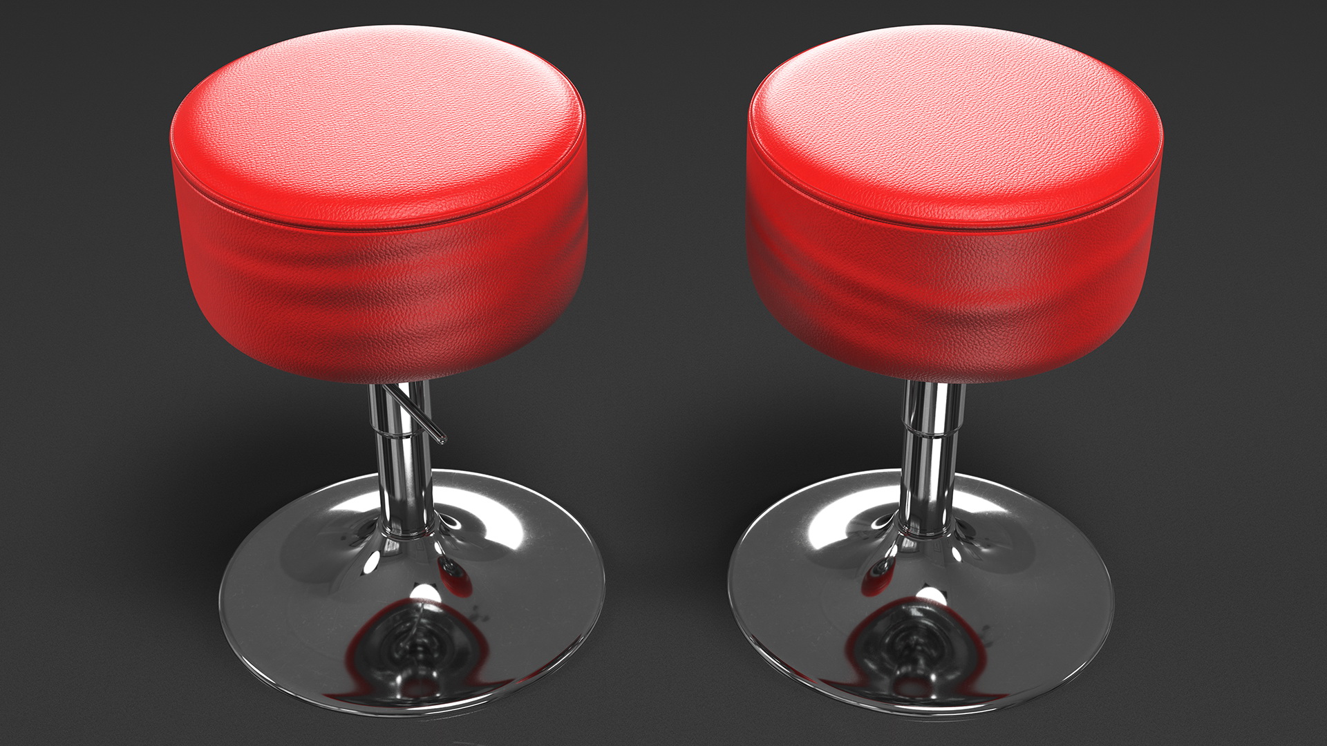 3D model Round Swivel Stool with Chrome Foot