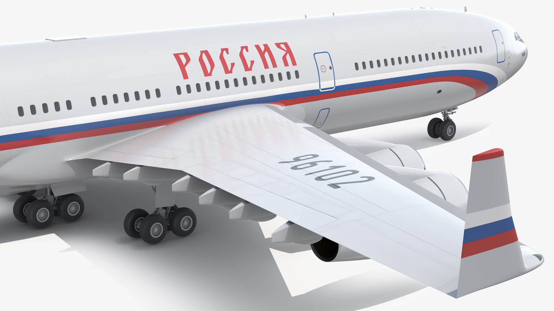 3D Airplane IL-96-400 Rossya Airlines Rigged