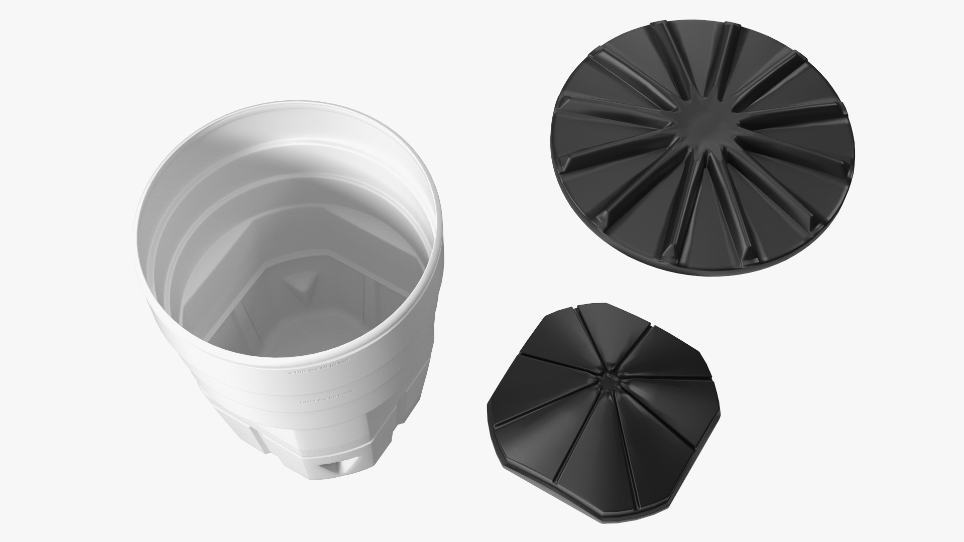 White Industrial Plastic Drum 3D model