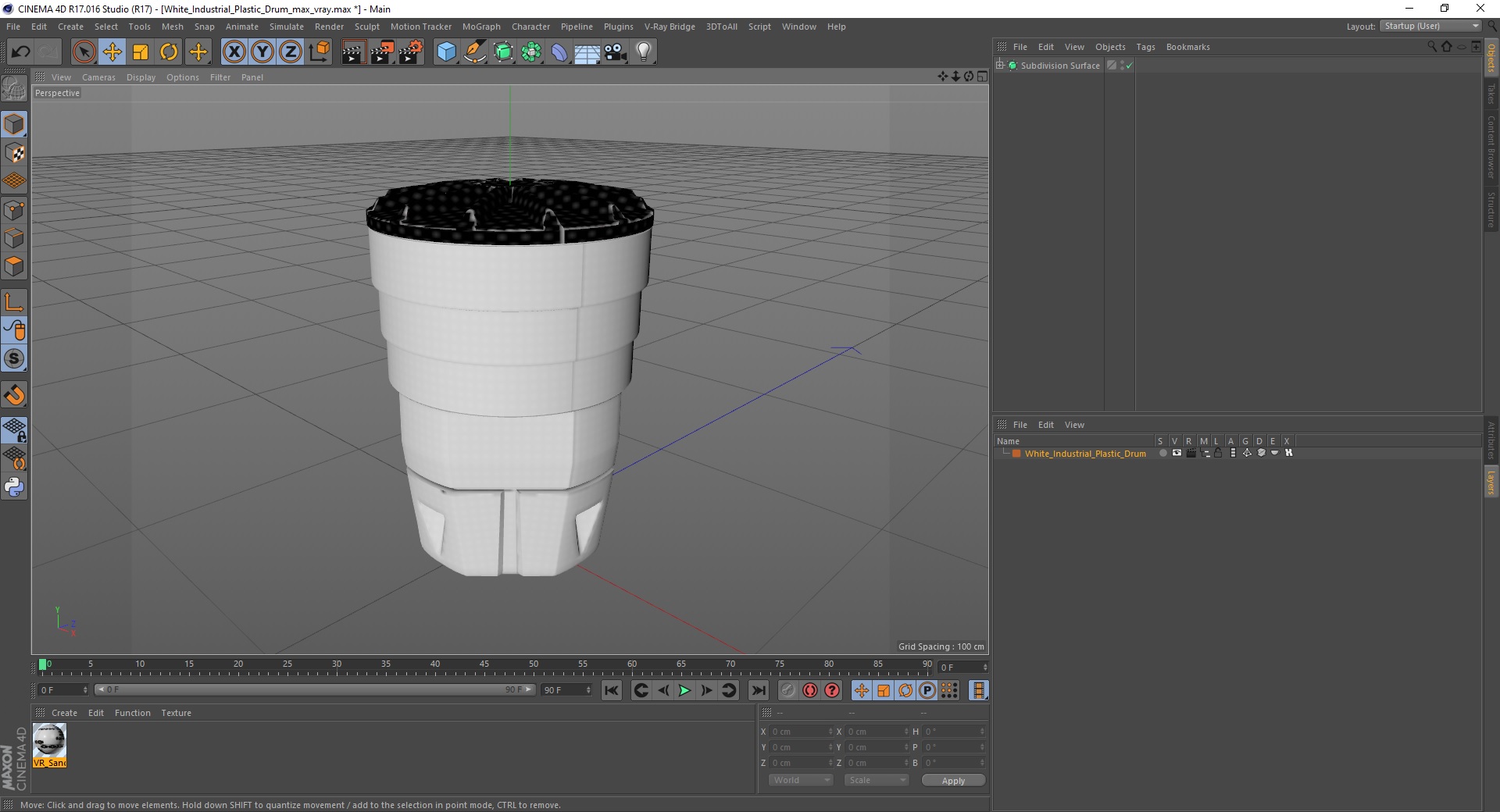 White Industrial Plastic Drum 3D model