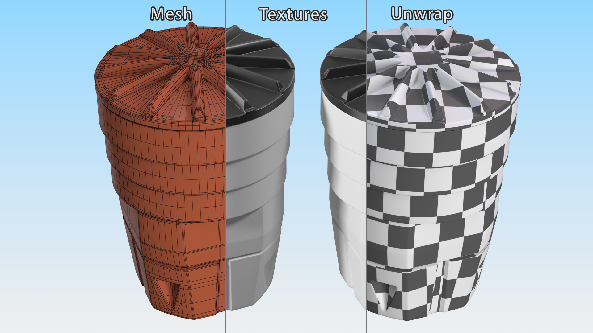 White Industrial Plastic Drum 3D model