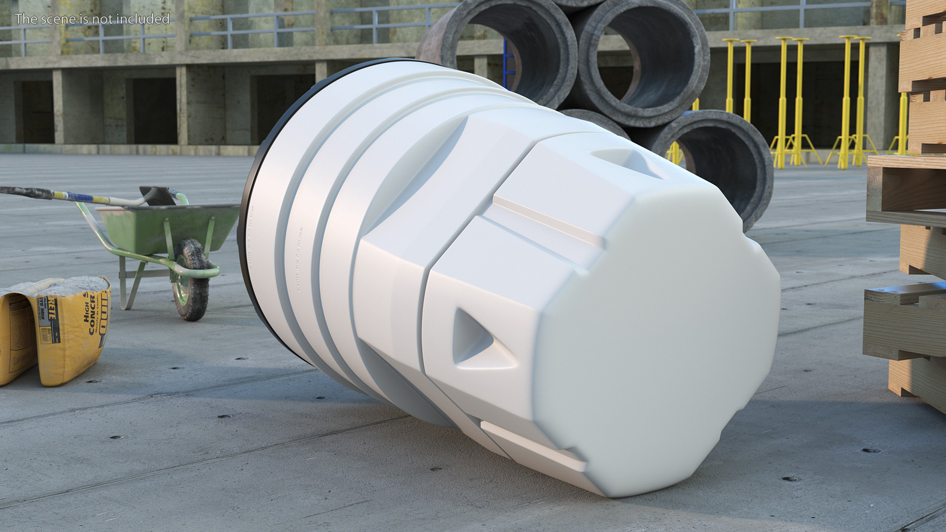White Industrial Plastic Drum 3D model