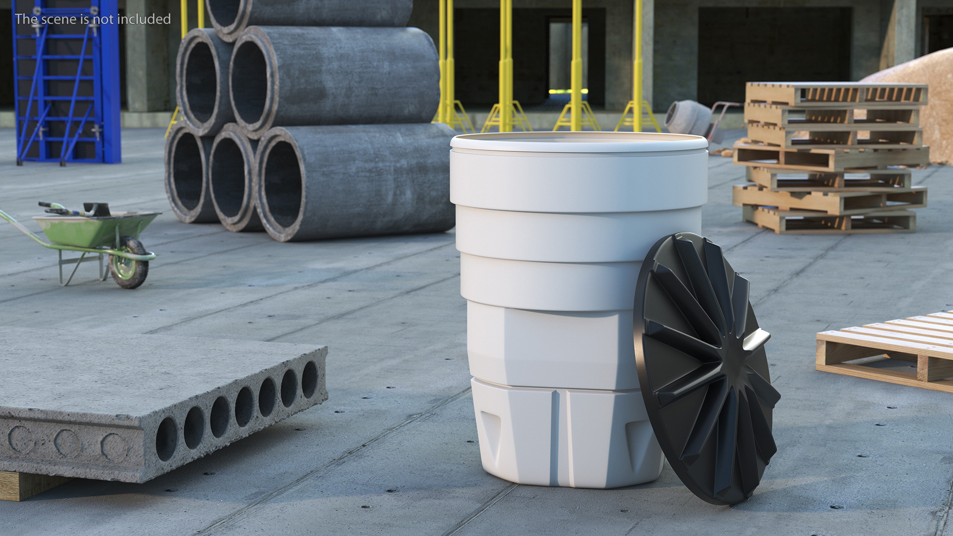 White Industrial Plastic Drum 3D model