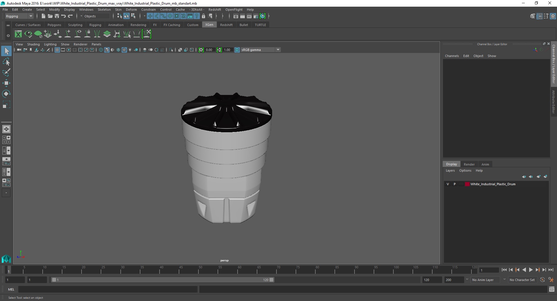 White Industrial Plastic Drum 3D model
