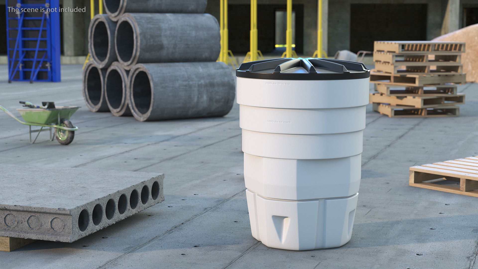White Industrial Plastic Drum 3D model