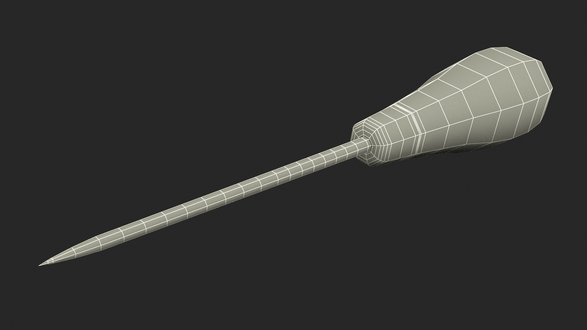3D model Scratch Awl Tool with Wooden Handle