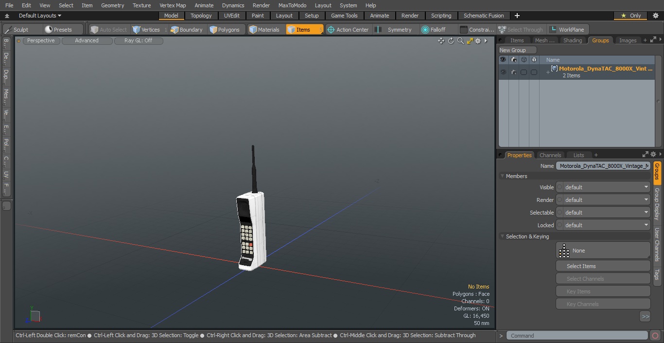3D Motorola DynaTAC 8000X Vintage Mobile Phone model