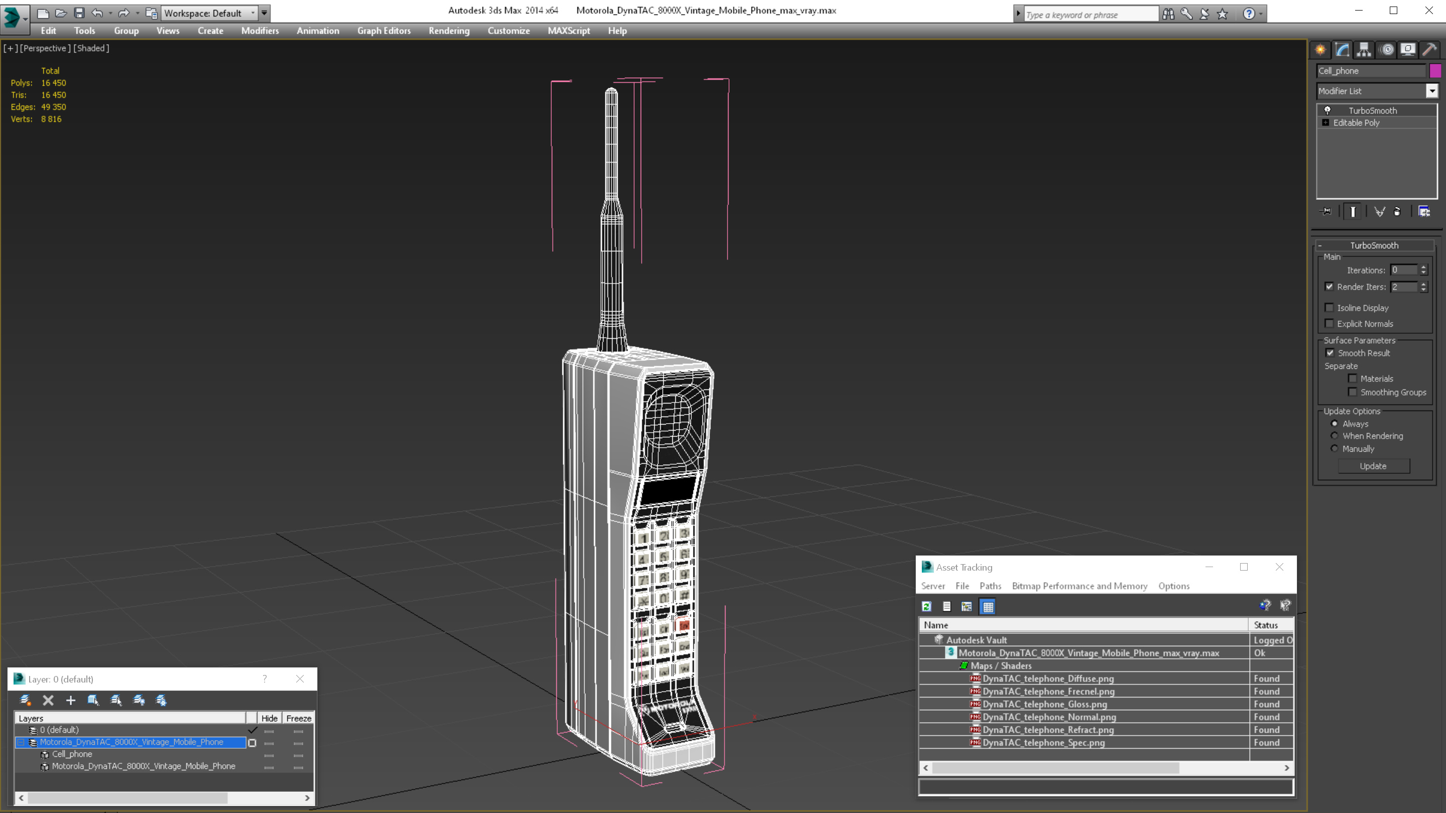3D Motorola DynaTAC 8000X Vintage Mobile Phone model