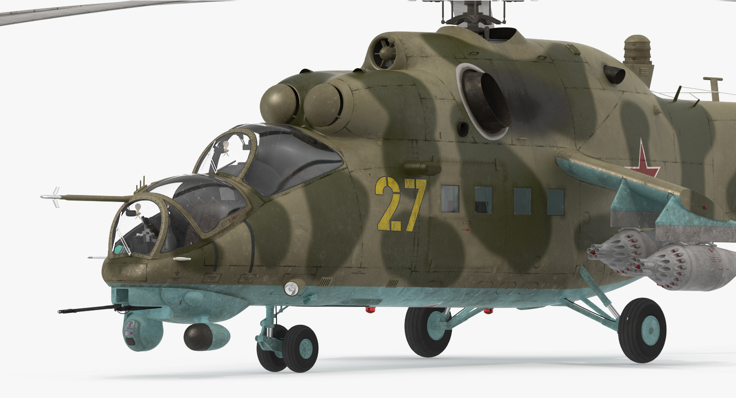 Russian Large Helicopter Gunship Mi 35M 3D model