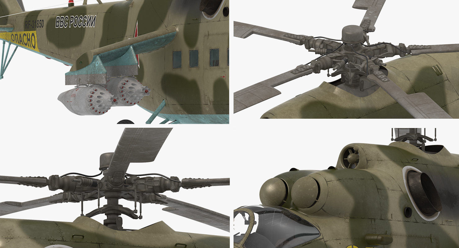 Russian Large Helicopter Gunship Mi 35M 3D model