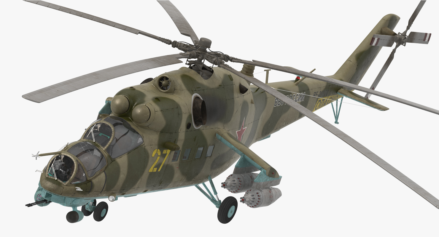 Russian Large Helicopter Gunship Mi 35M 3D model