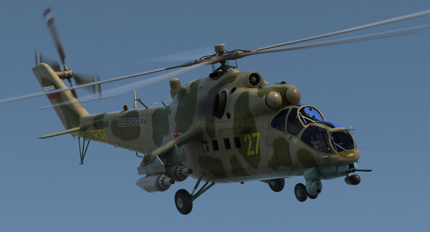 Russian Large Helicopter Gunship Mi 35M 3D model