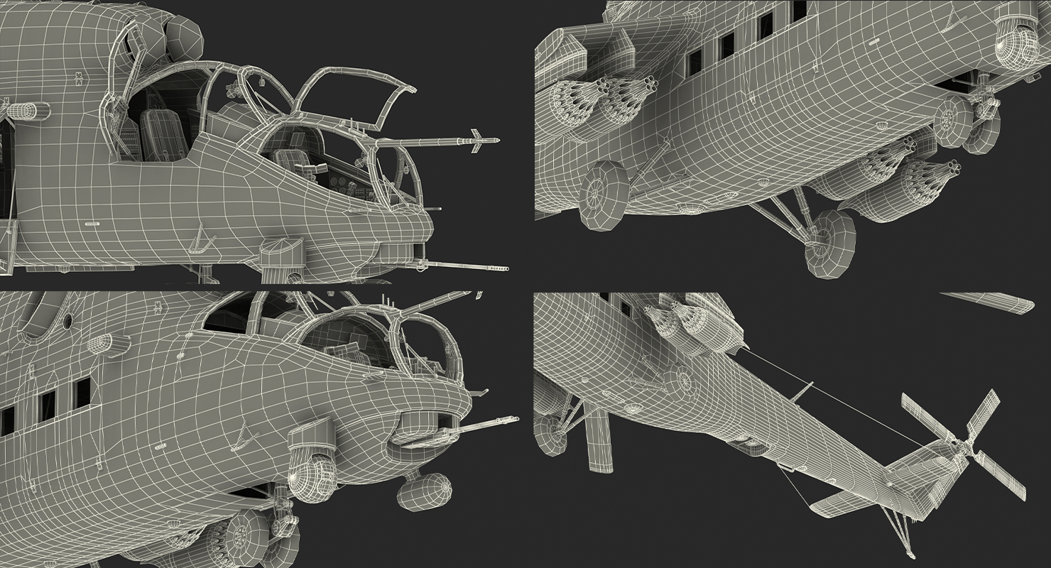 Russian Large Helicopter Gunship Mi 35M 3D model