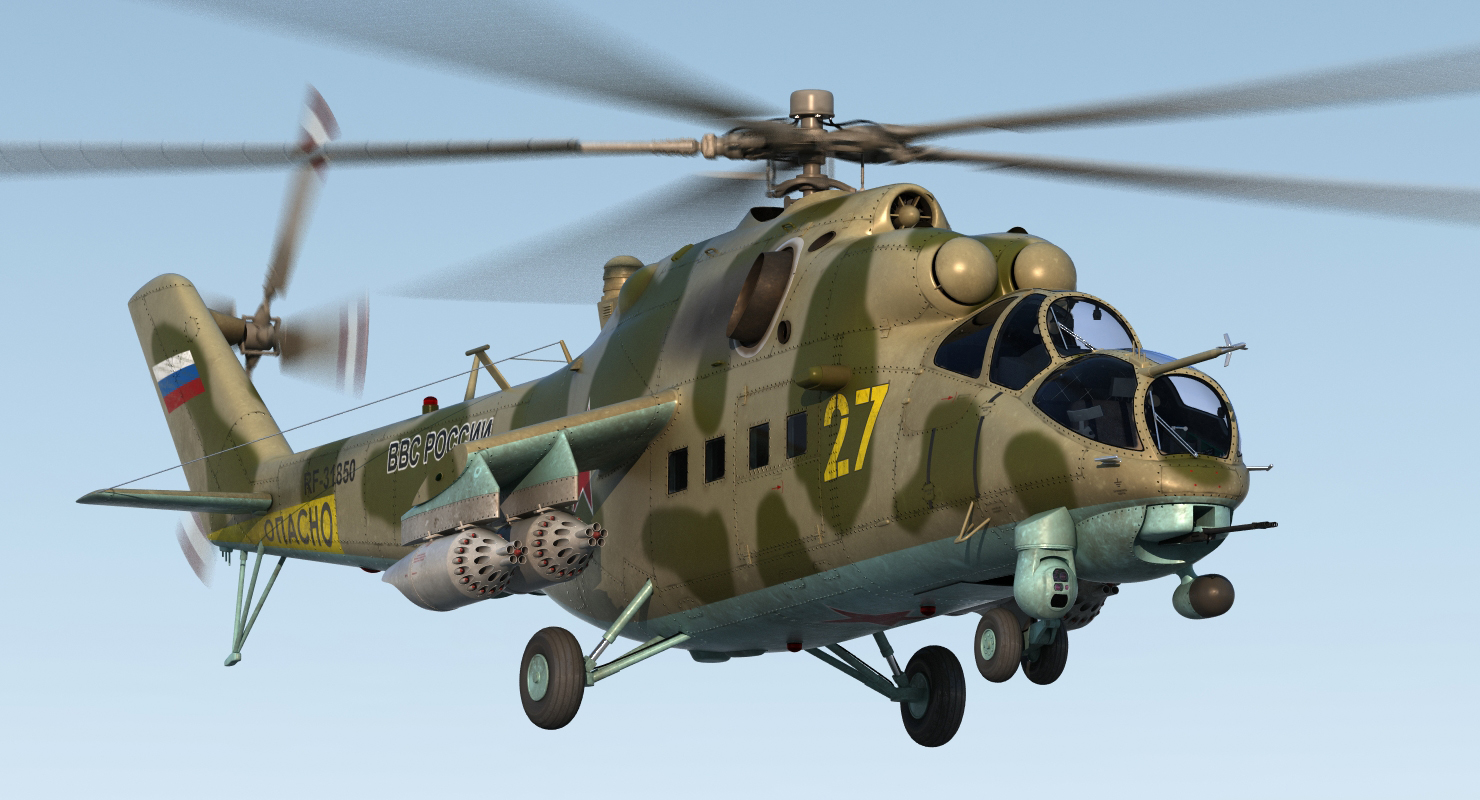Russian Large Helicopter Gunship Mi 35M 3D model
