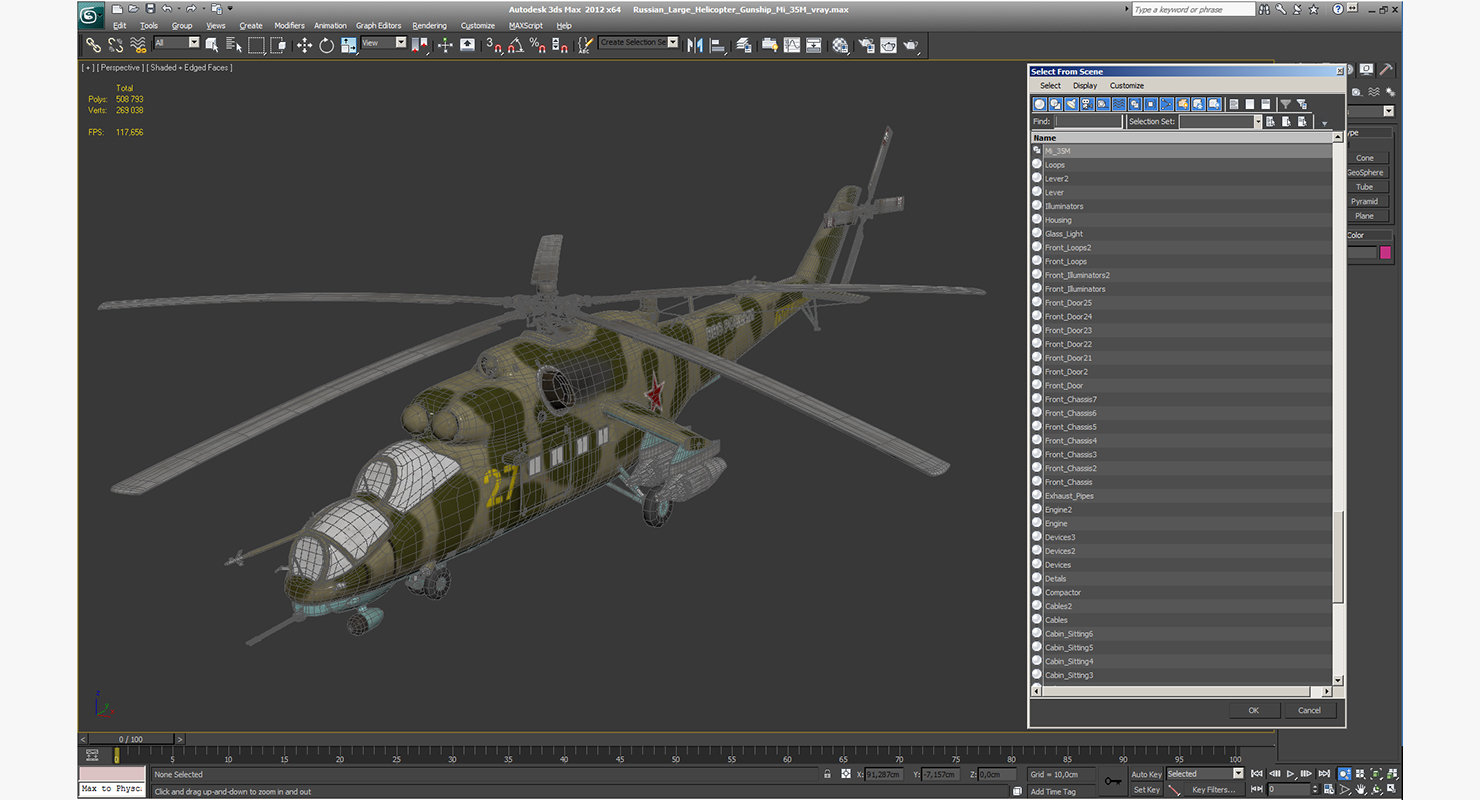 Russian Large Helicopter Gunship Mi 35M 3D model