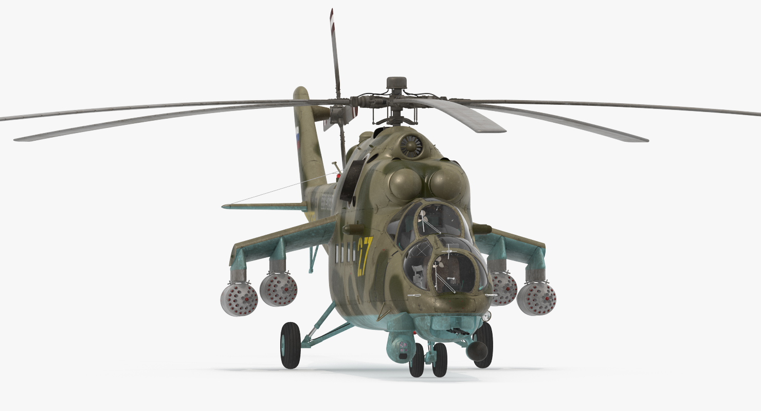 Russian Large Helicopter Gunship Mi 35M 3D model