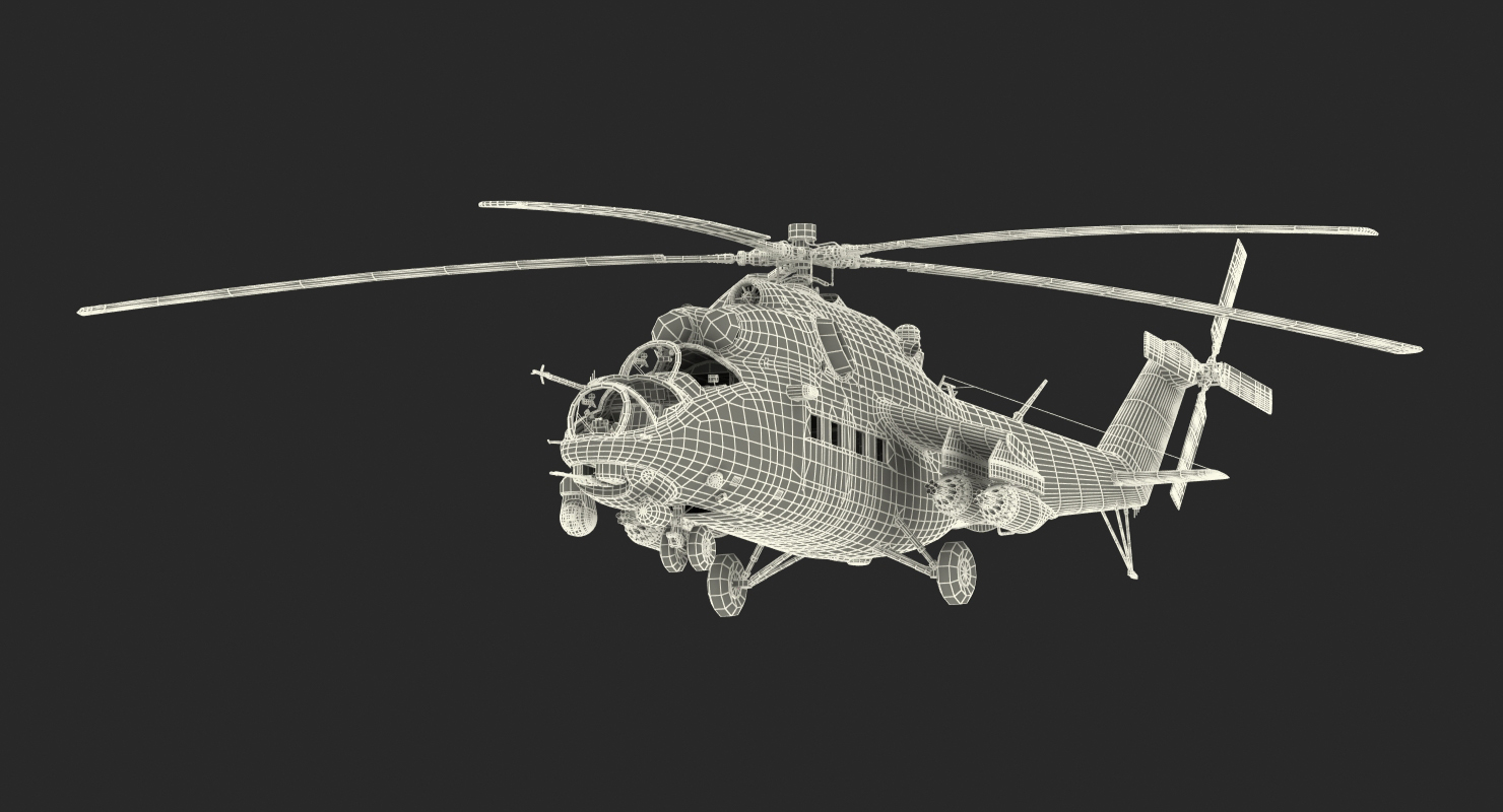 Russian Large Helicopter Gunship Mi 35M 3D model