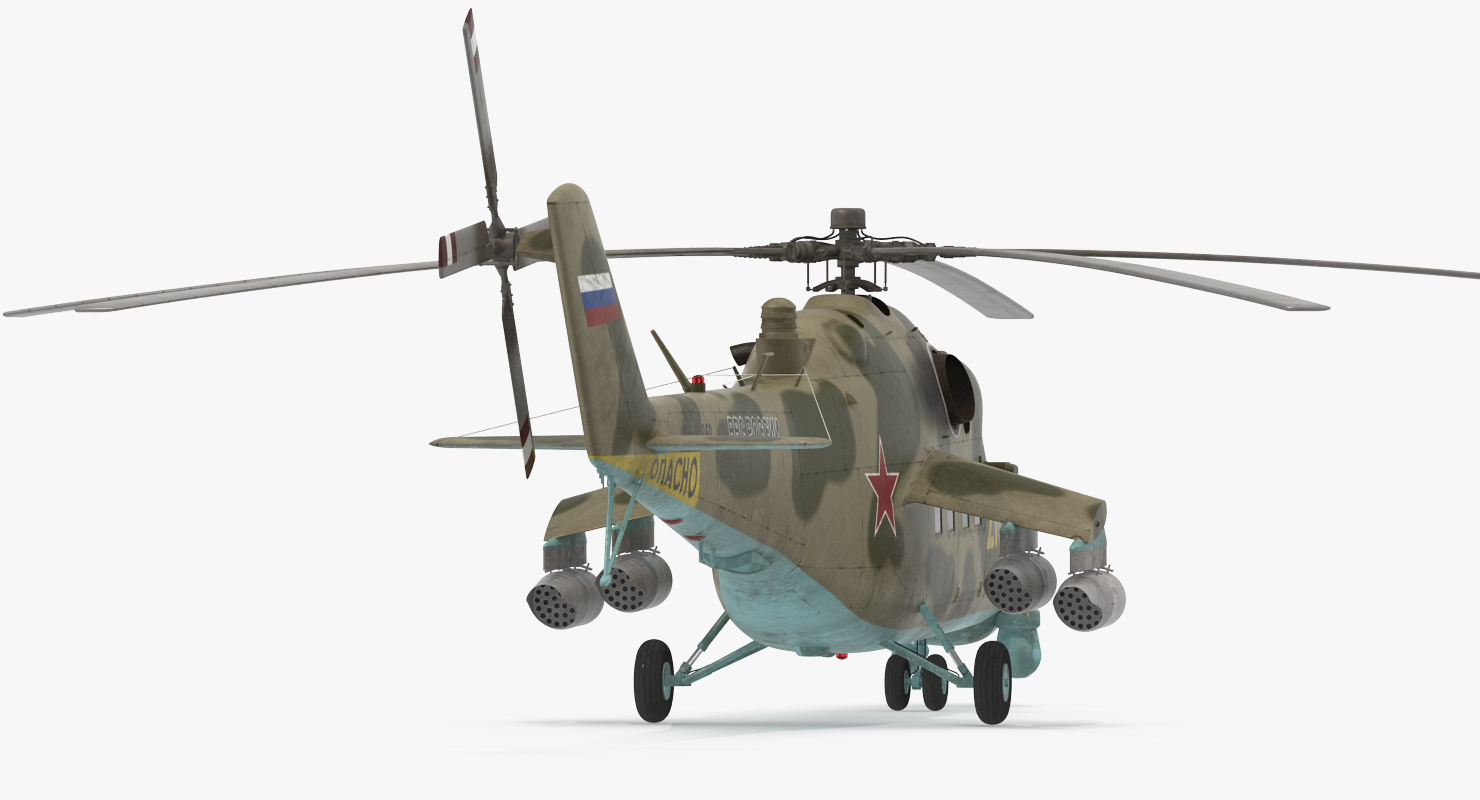 Russian Large Helicopter Gunship Mi 35M 3D model