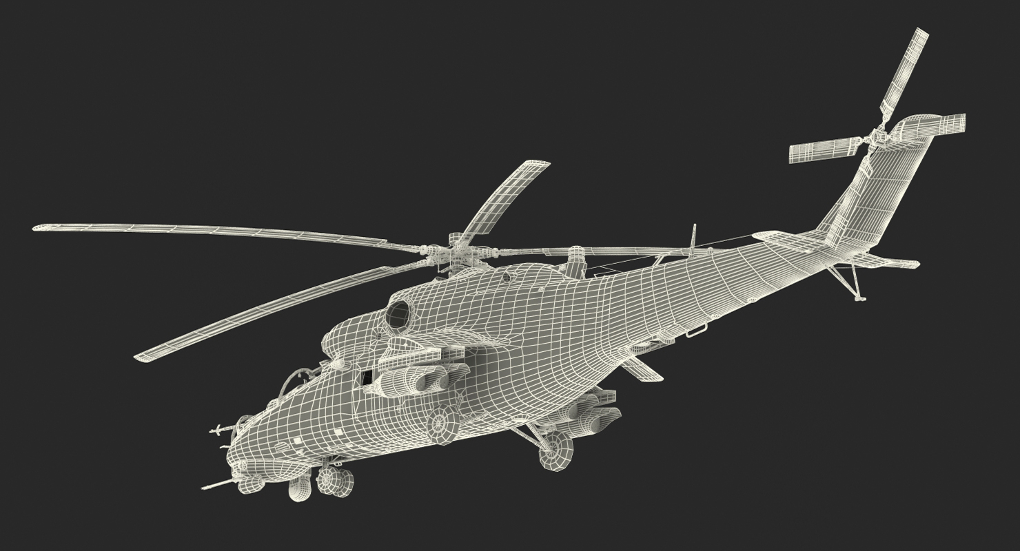 Russian Large Helicopter Gunship Mi 35M 3D model