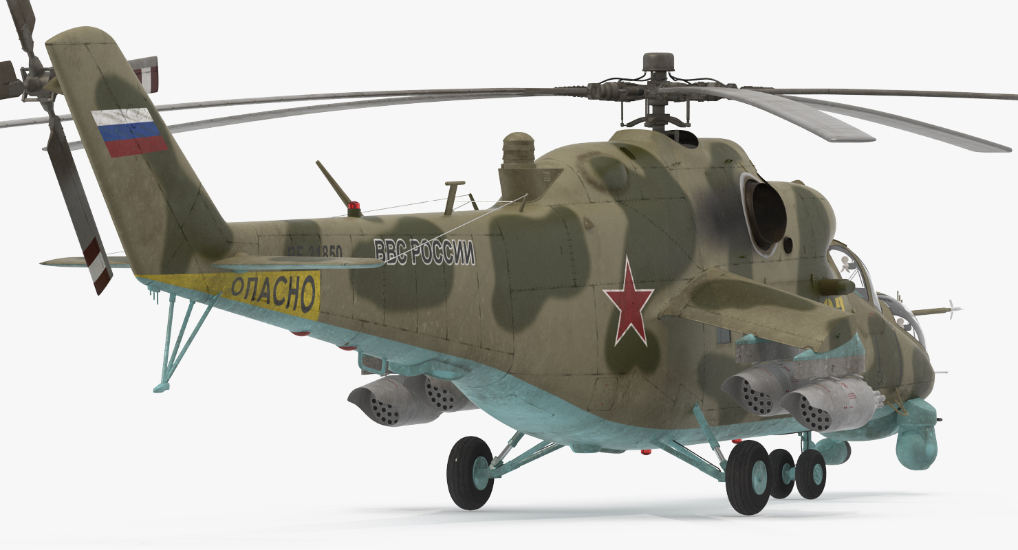 Russian Large Helicopter Gunship Mi 35M 3D model