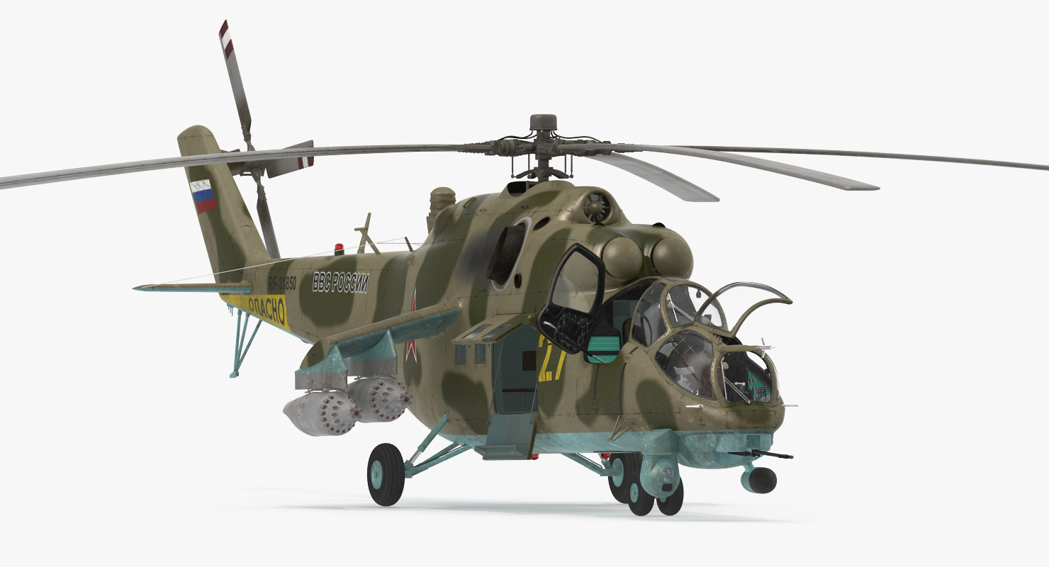 Russian Large Helicopter Gunship Mi 35M 3D model