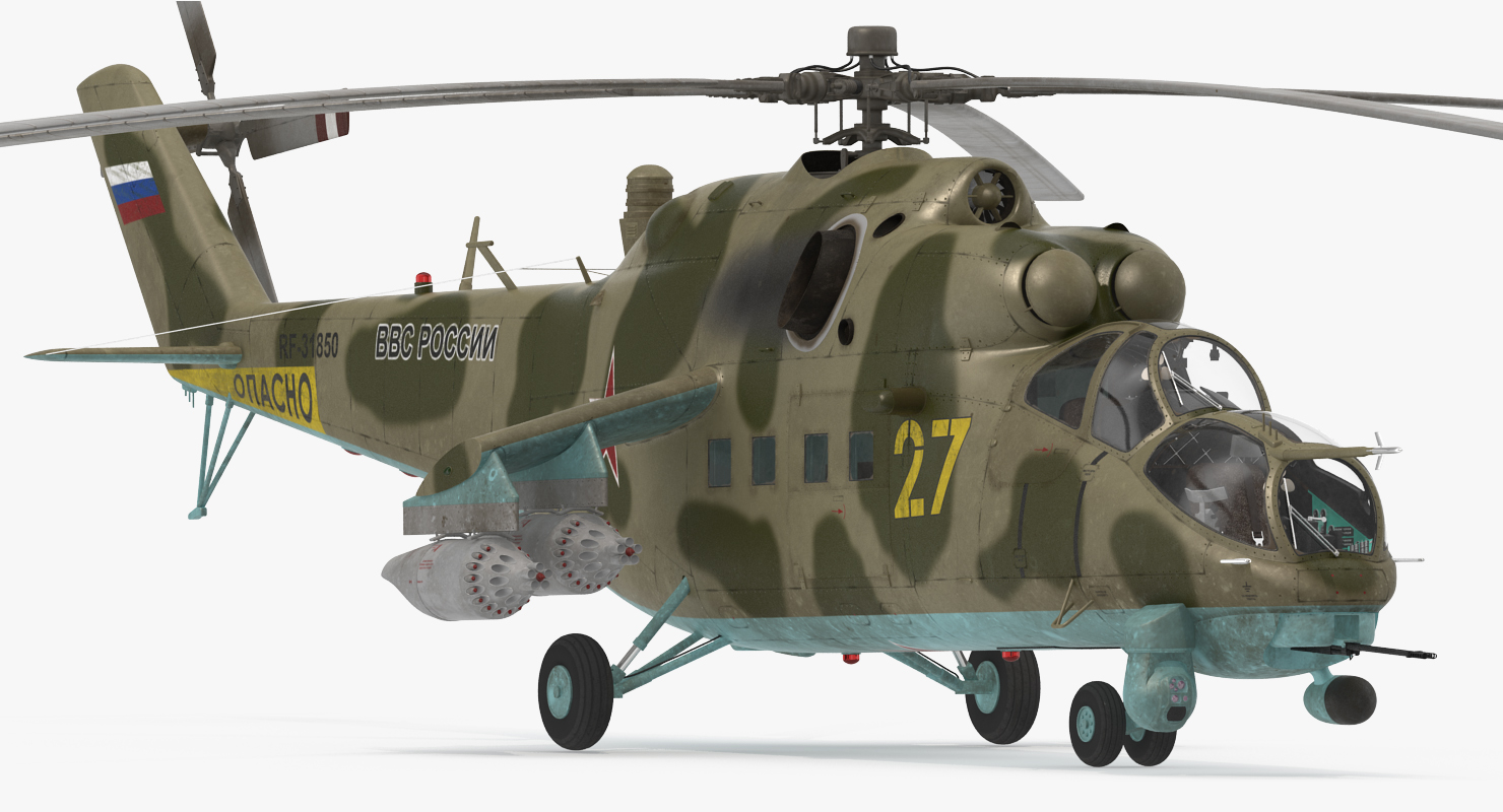Russian Large Helicopter Gunship Mi 35M 3D model