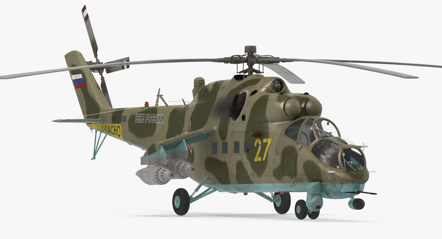 Russian Large Helicopter Gunship Mi 35M 3D model