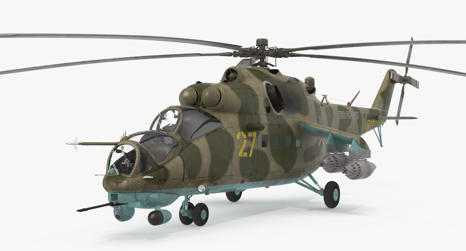 Russian Large Helicopter Gunship Mi 35M 3D model