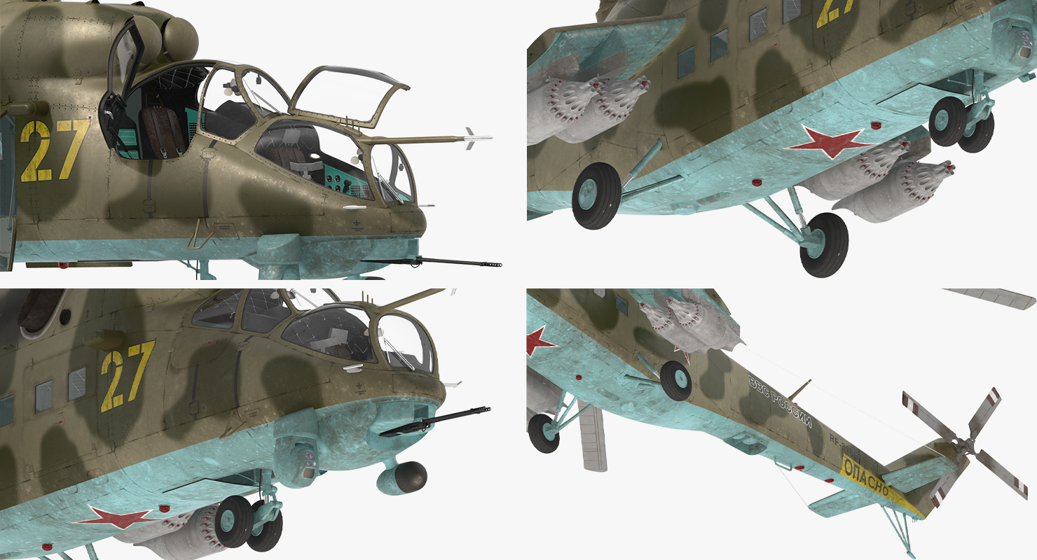 Russian Large Helicopter Gunship Mi 35M 3D model