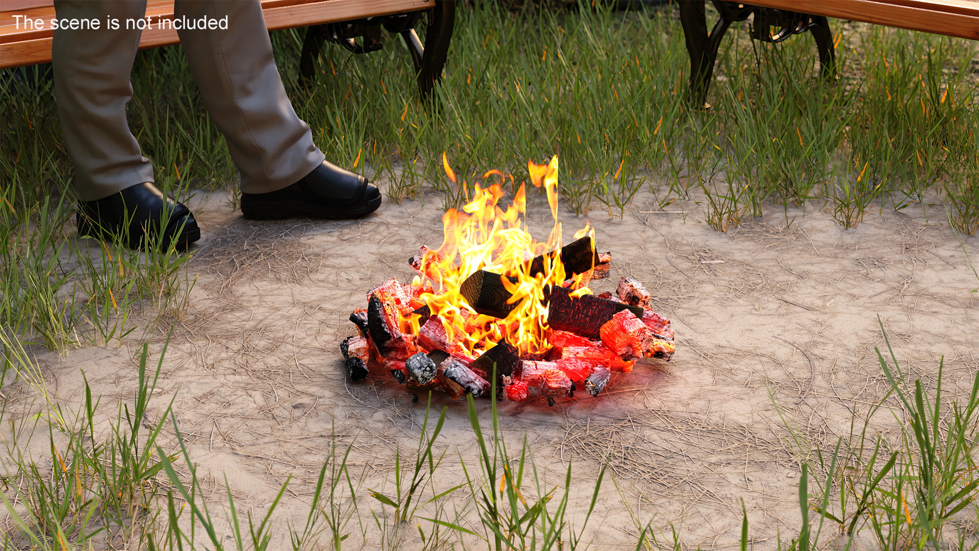 3D model Burning Bonfire