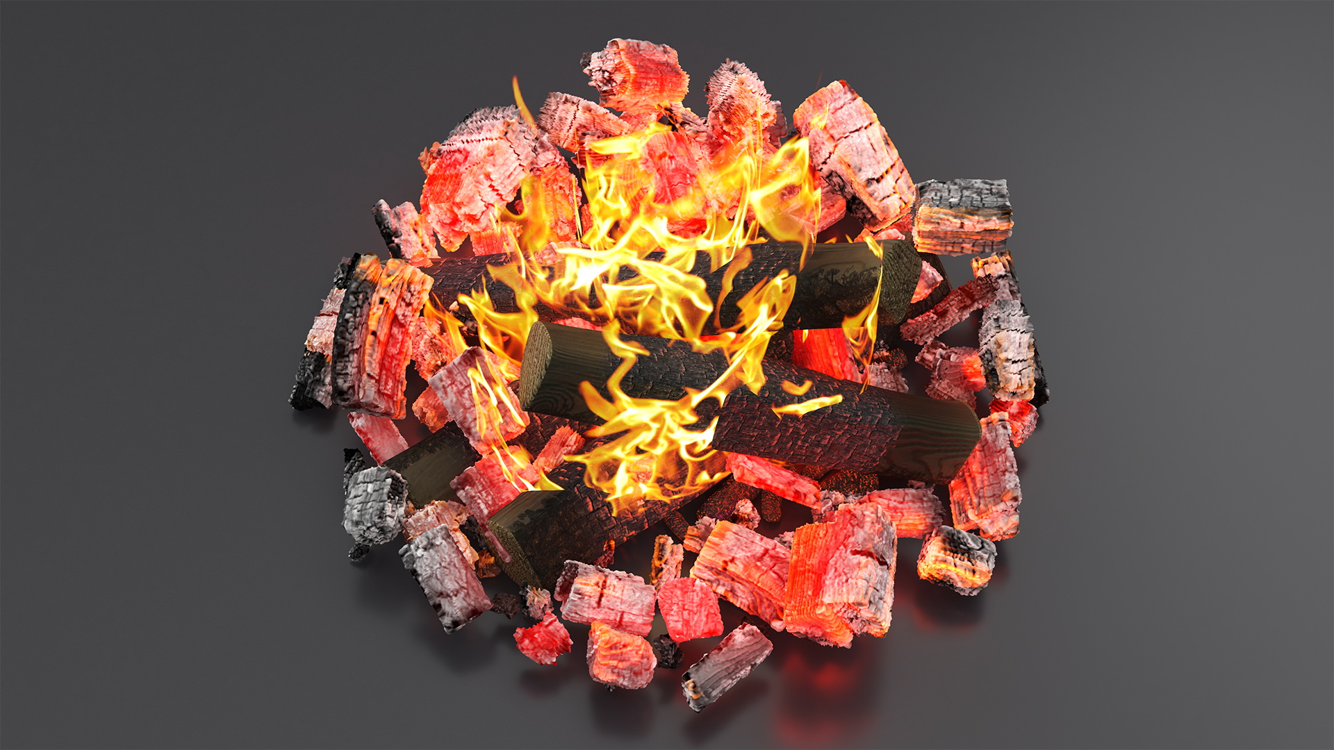3D model Burning Bonfire