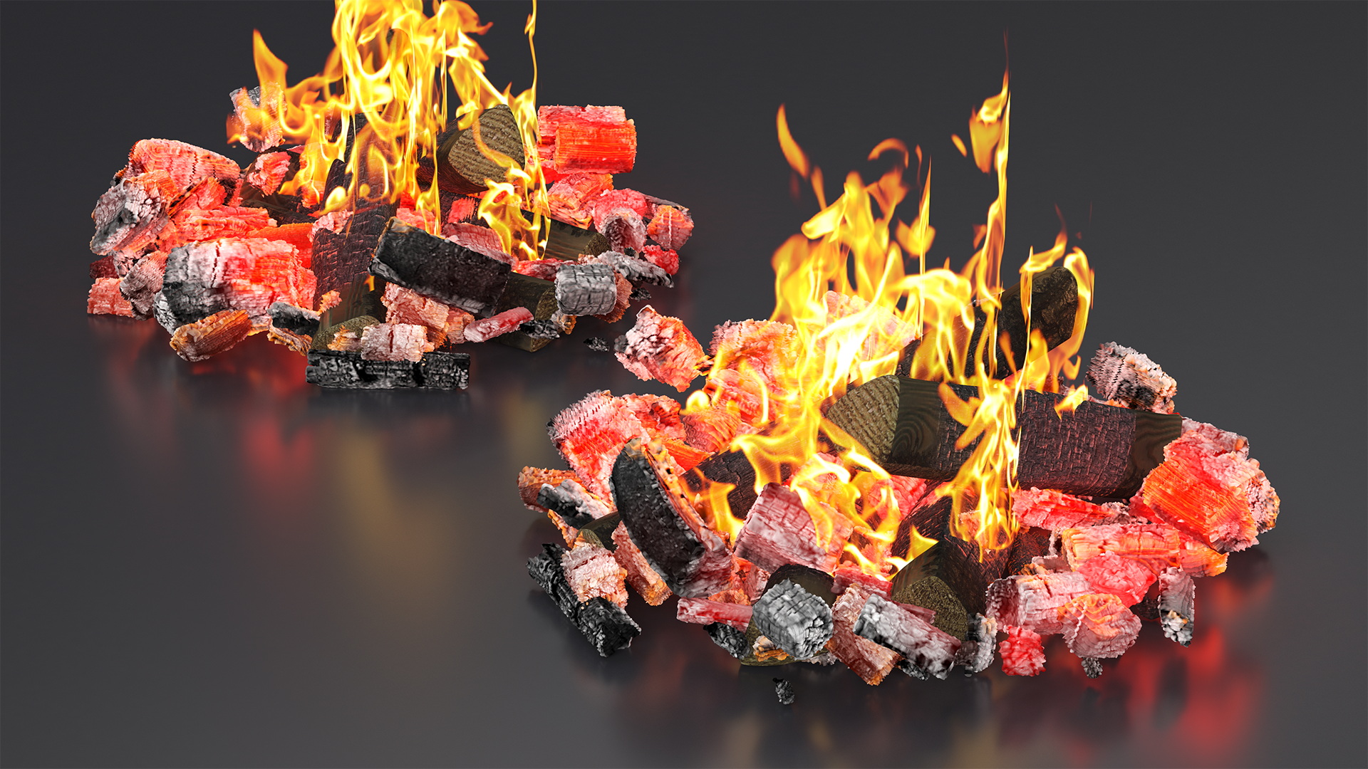 3D model Burning Bonfire