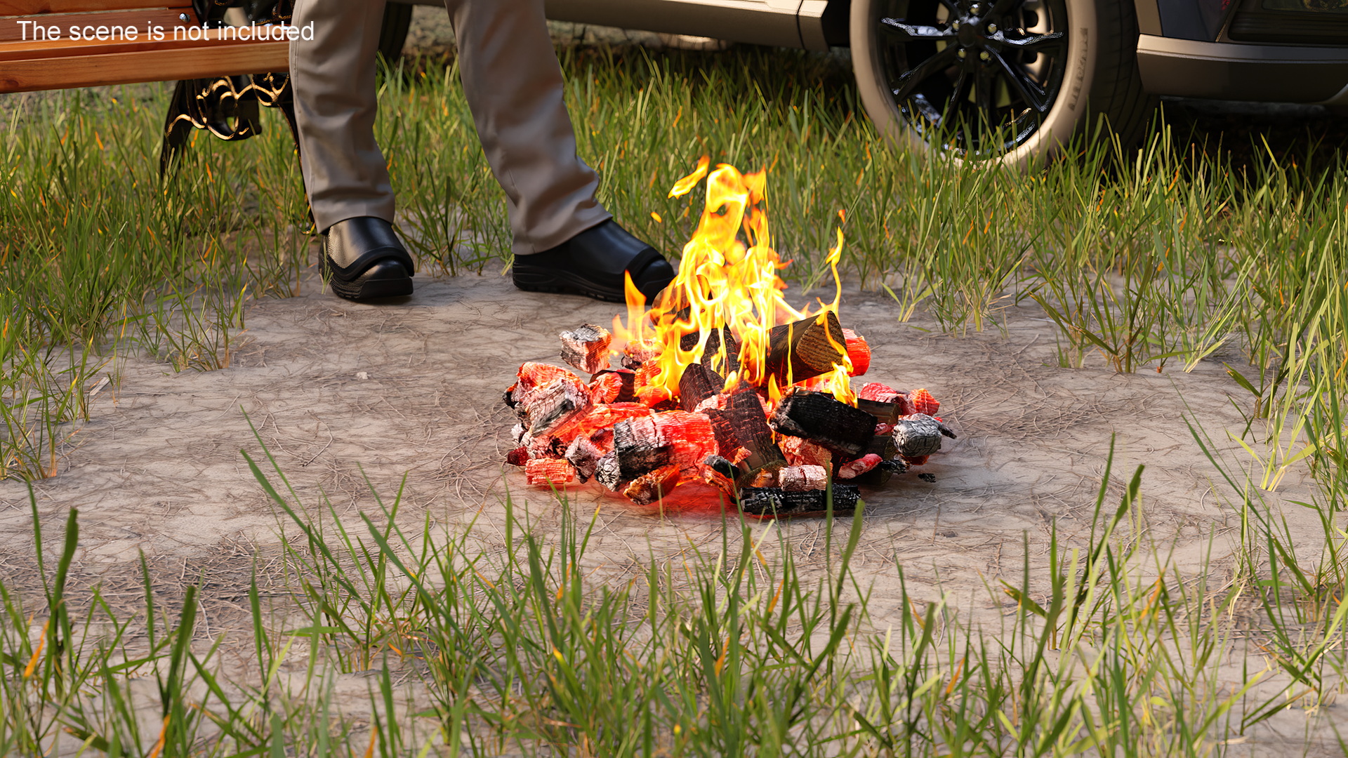 3D model Burning Bonfire