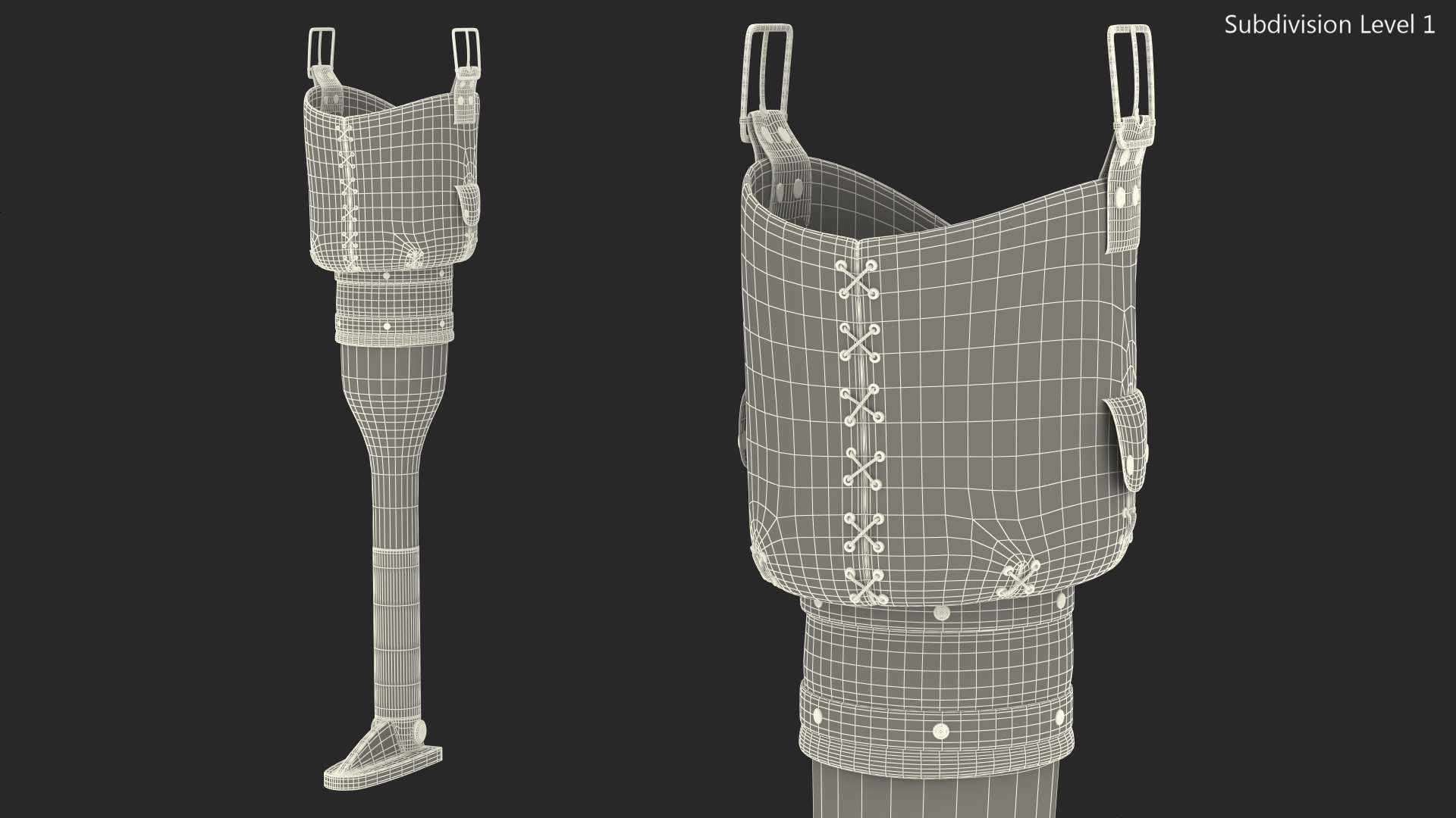 Vintage Pirate Prosthetic Leg 3D model