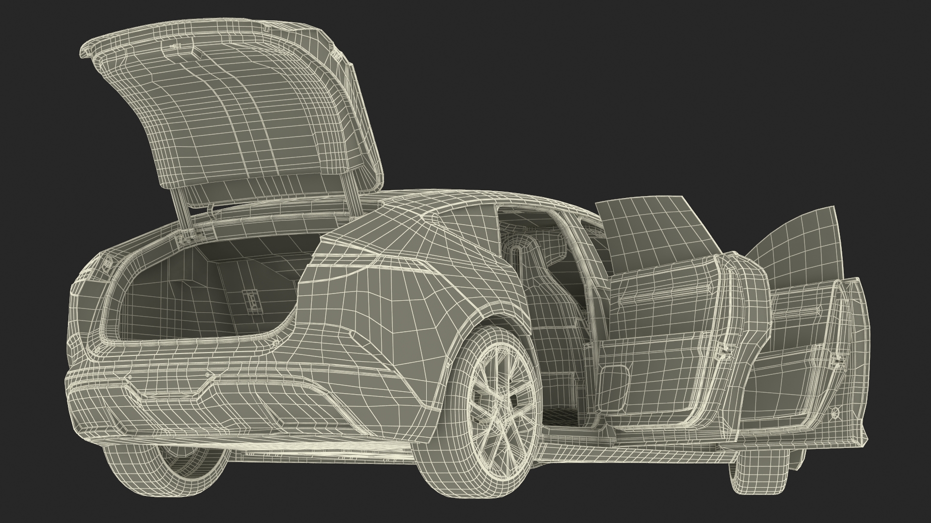 3D model Generic Luxury Electric Sedan Blue Color