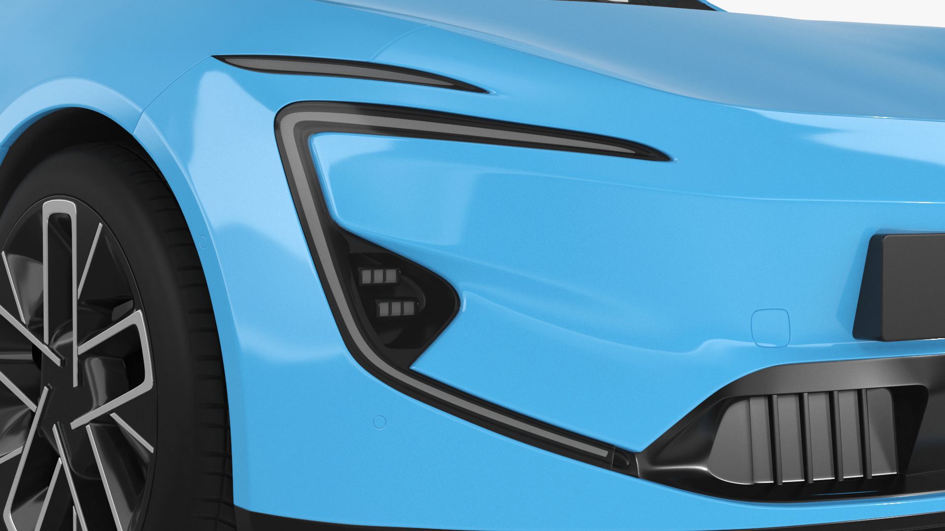 3D model Generic Luxury Electric Sedan Blue Color
