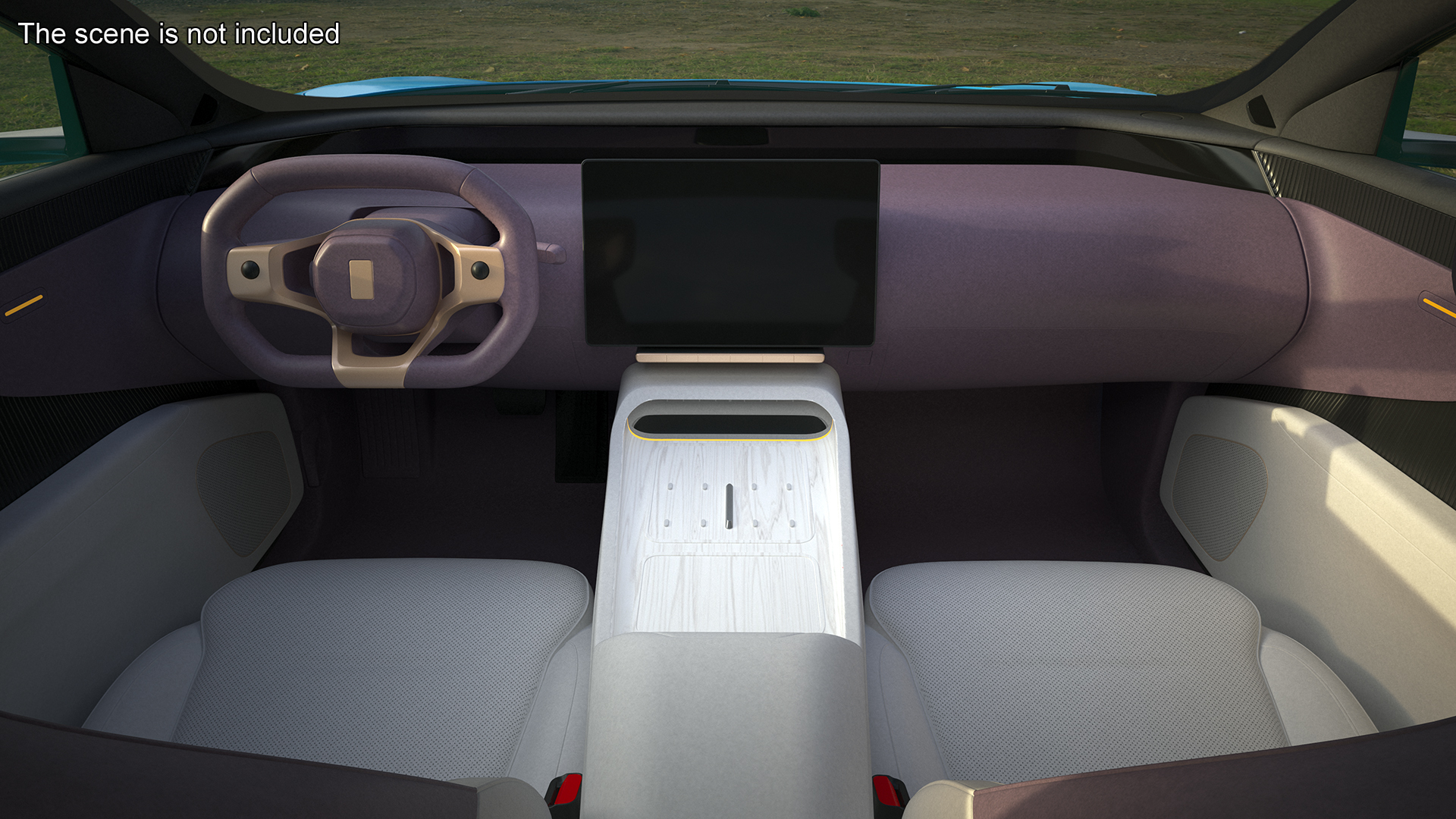 3D model Generic Luxury Electric Sedan Blue Color