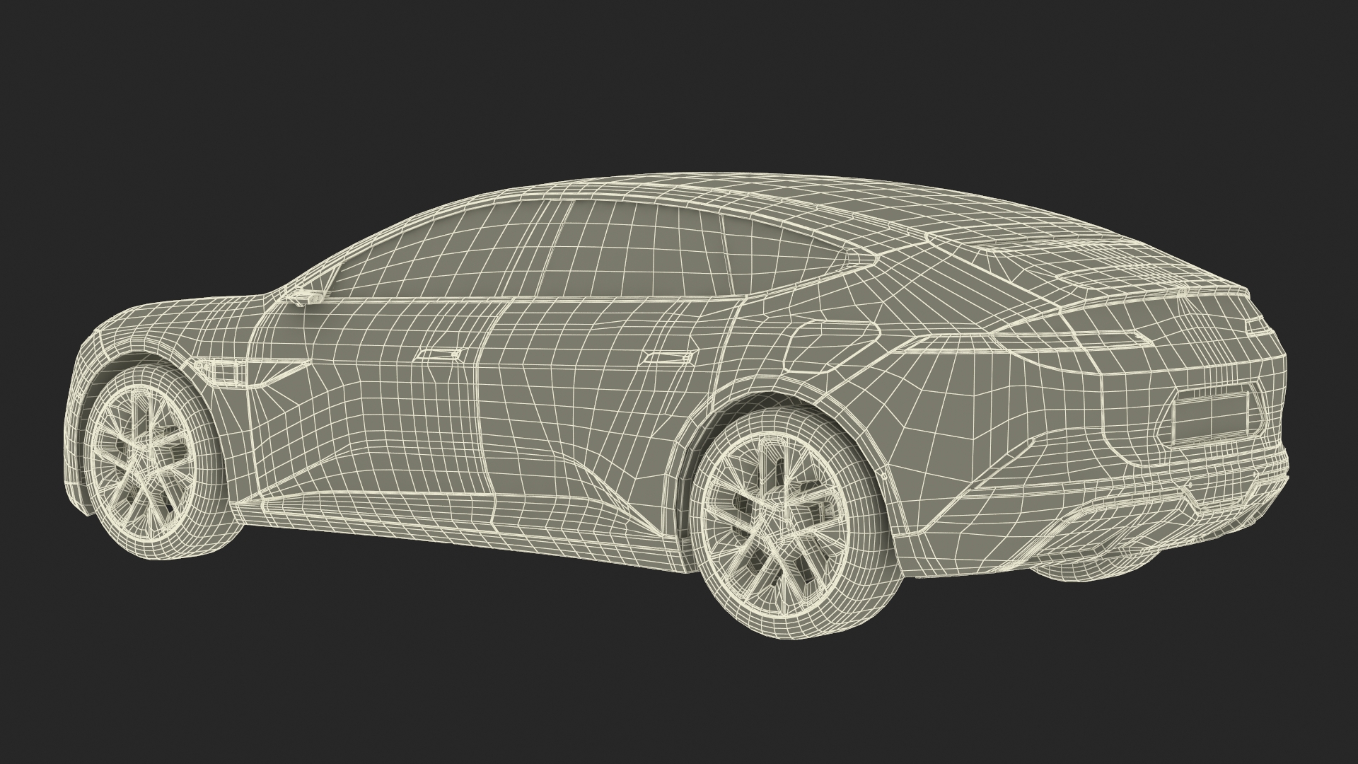 3D model Generic Luxury Electric Sedan Blue Color