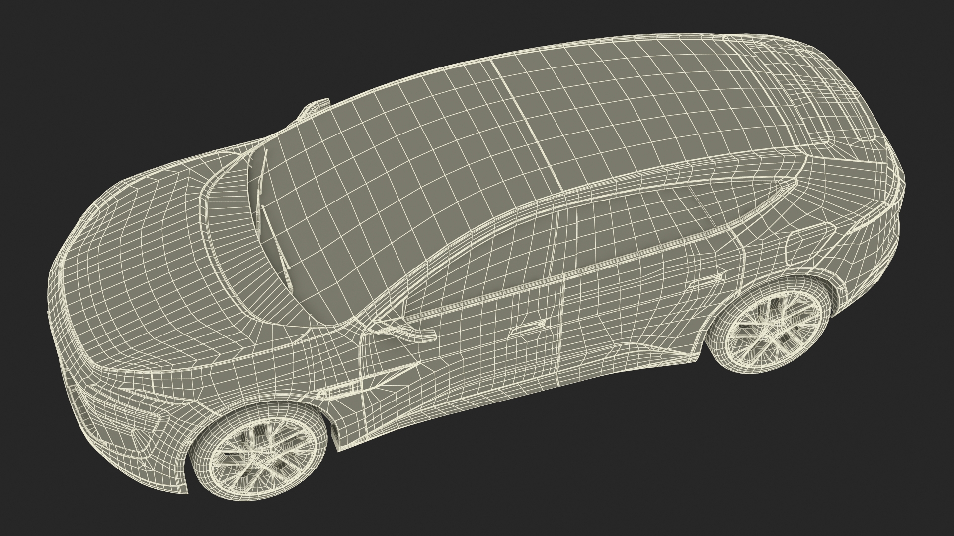 3D model Generic Luxury Electric Sedan Blue Color