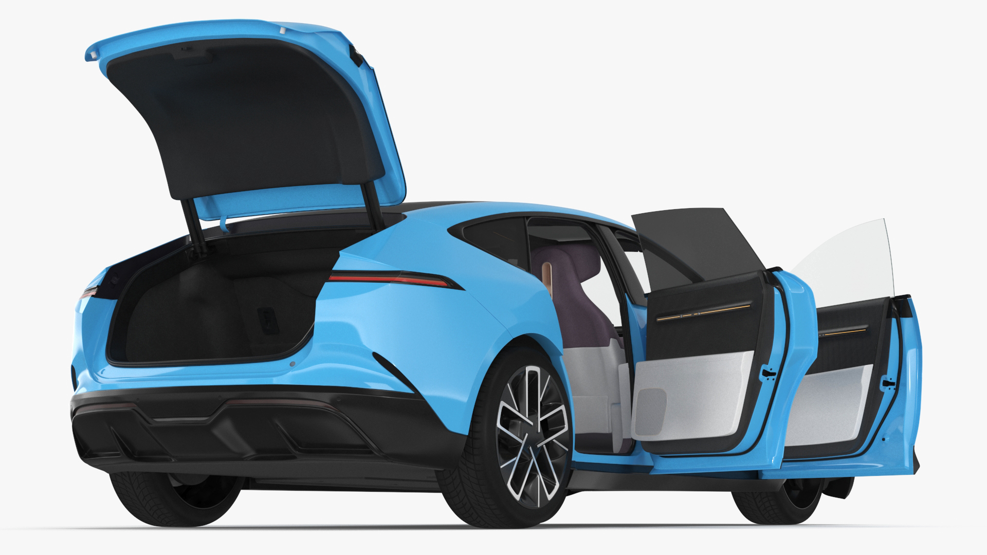 3D model Generic Luxury Electric Sedan Blue Color