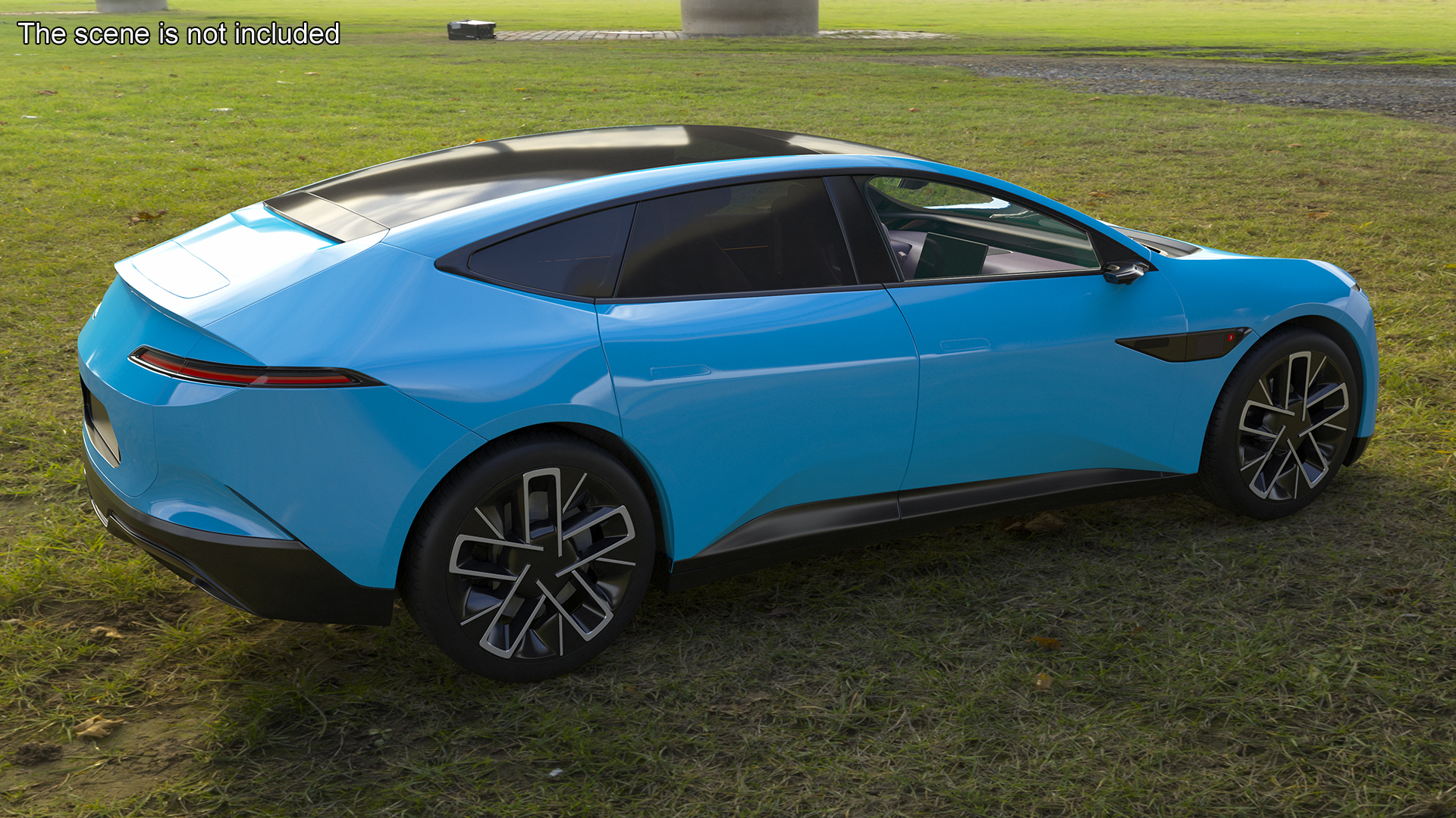 3D model Generic Luxury Electric Sedan Blue Color