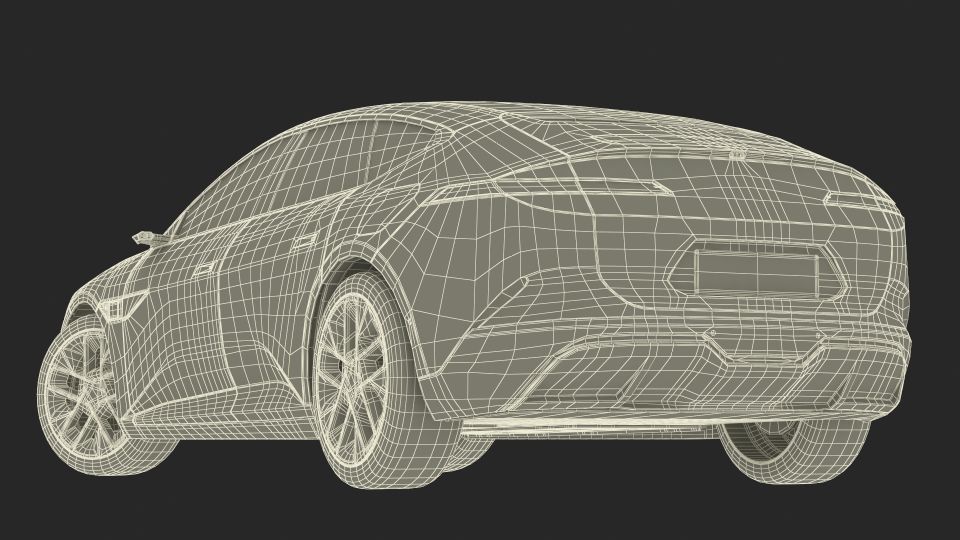 3D model Generic Luxury Electric Sedan Blue Color