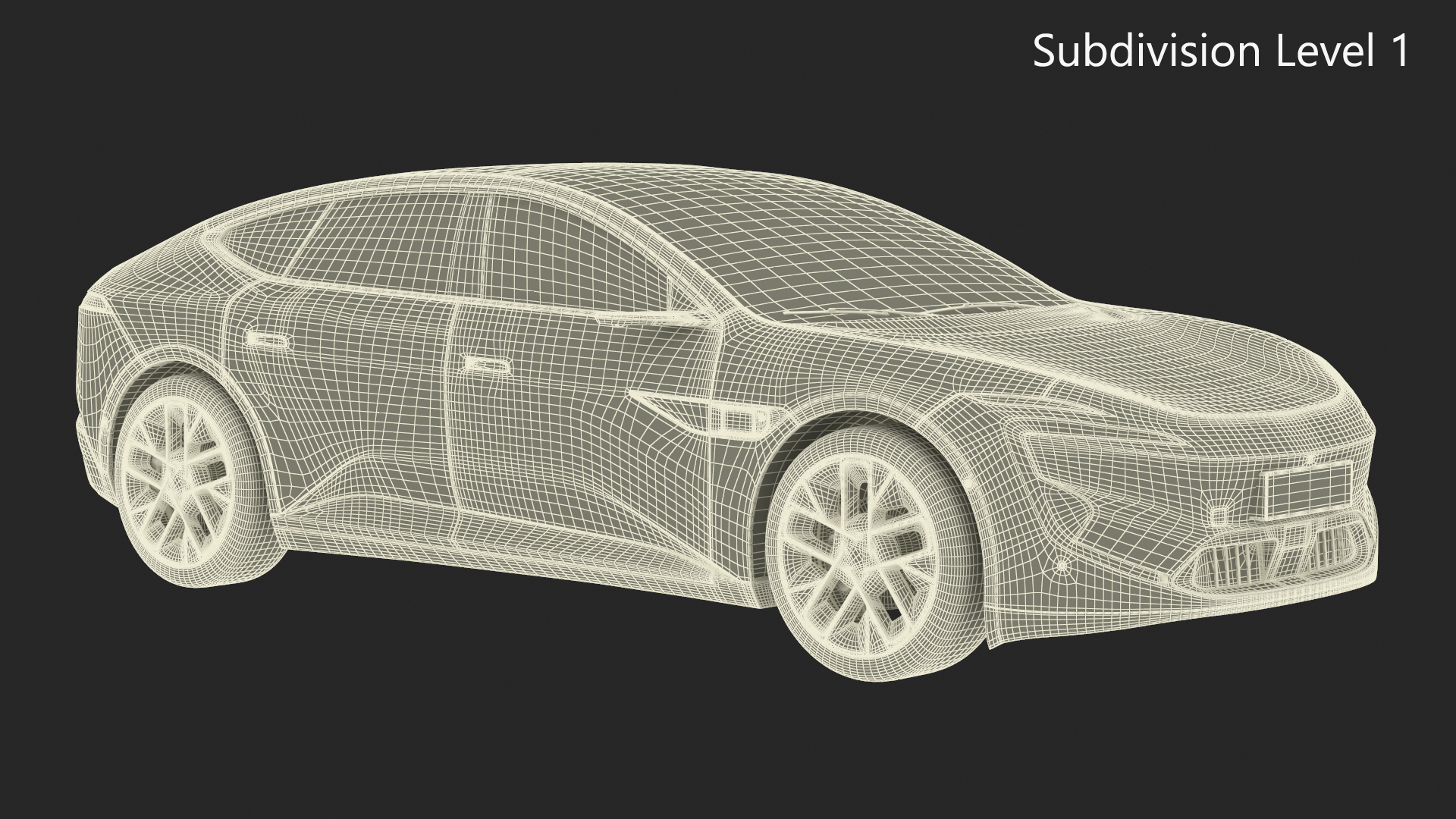 3D model Generic Luxury Electric Sedan Blue Color